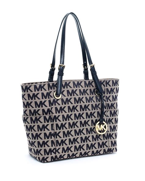 michael kors with mk initials black and grey handbag|michael kors logo tote bag.